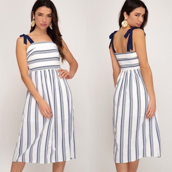 Gorgeous tie midi dress (Runs Small in Bust area) - Picture 1 of 4